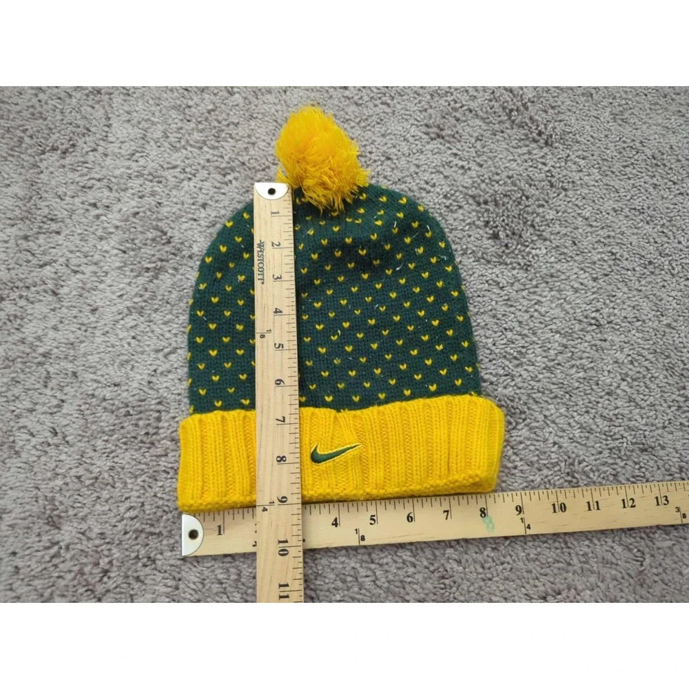 Green Bay Packers Beanie Mens OSFA Pom Knit‎ NFL Nike Green Yellow
